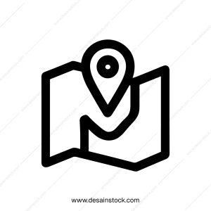 Outline Simple Black Map Location Pin Minimalist Flat Icon Symbol