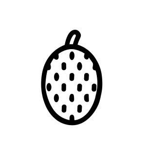 Simple Handdrawn Doodle Soursop Annona Muricata Tropical Fruit Clip Art