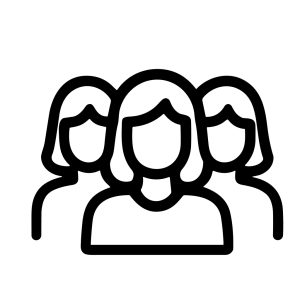 Simple Outline Group of Woman Icon Design For Website Asset