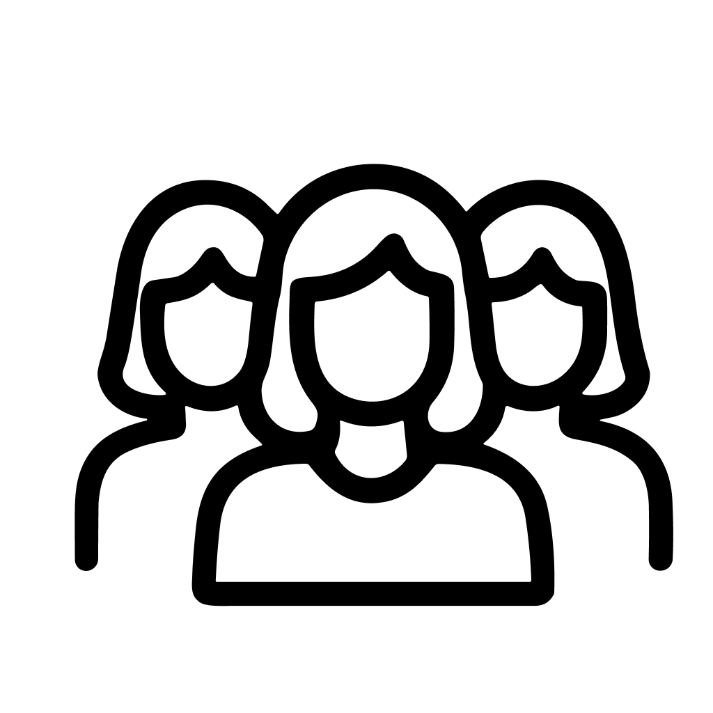 Simple Outline Group of Woman Icon Design For Website Asset