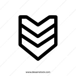 Outline Minimalist Chevron Shield Shape Decorative Element Symbol Icon