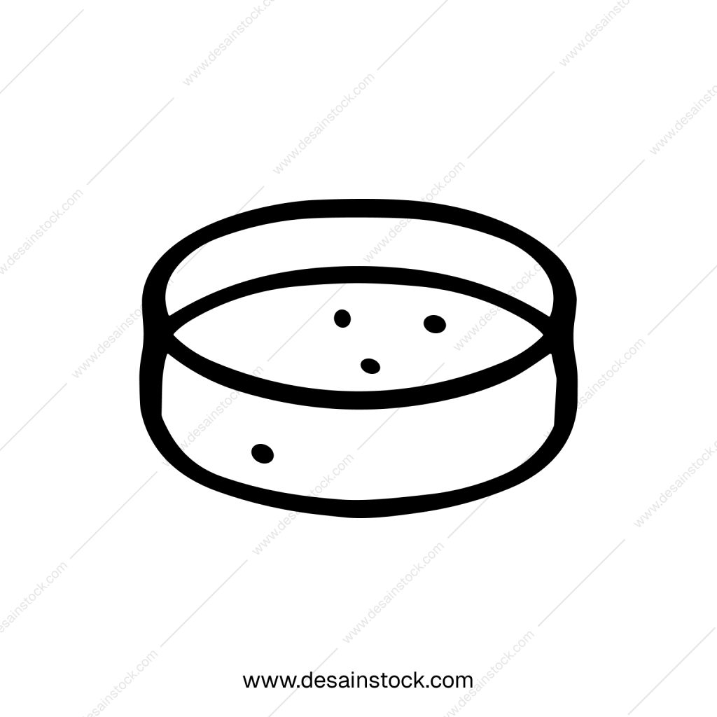 Simple Outline Handdrawn Petri Dish with Culture Science Equipment