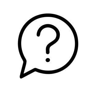 Minimalist Line Art Question Mark in Speech Bubble Symbol Icon
