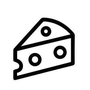 Minimalist Outline Cheese Slice Food Dairy Product Culinary Icon