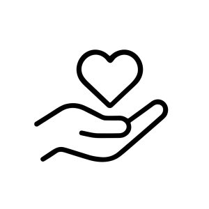 Outline Handdrawn Heart On Palm Shape Line Icon Design Element