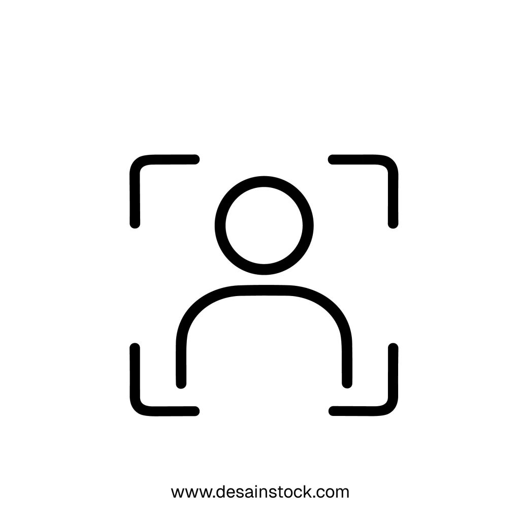 Outline Simple User Identification Focus Frame Profile Icon Symbol Design