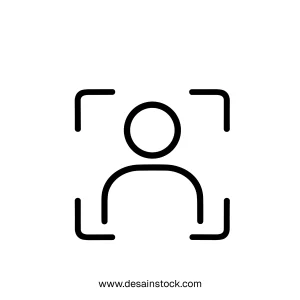 Outline Simple User Identification Focus Frame Profile Icon Symbol Design