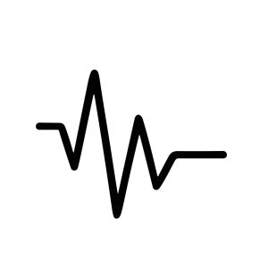Simple Outline Pulse Waveform Medical Sign Graphic Icon Shape