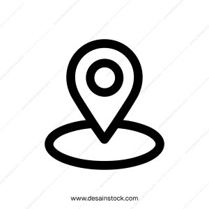 Minimalist Outline Location Point Sign Simple and Clean Style Icon Element