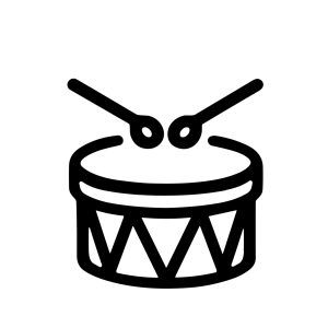 Simple Line Drum Musical Instrument Percussion Band Object Element Icon