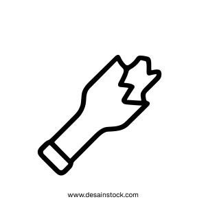 Simple Outline Broken Bottle Glass Waste Debris Sharp Edge Icon