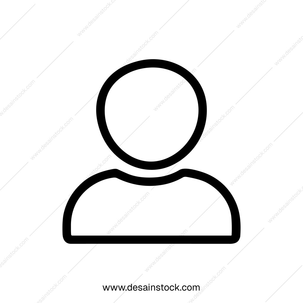 Simple Outline Human Figure Profile Icon User Account Symbol Shape