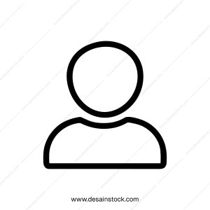 Simple Outline Human Figure Profile Icon User Account Symbol Shape