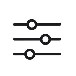 Minimalist Line Art Filter Control Setting Adjustment Interface Icon