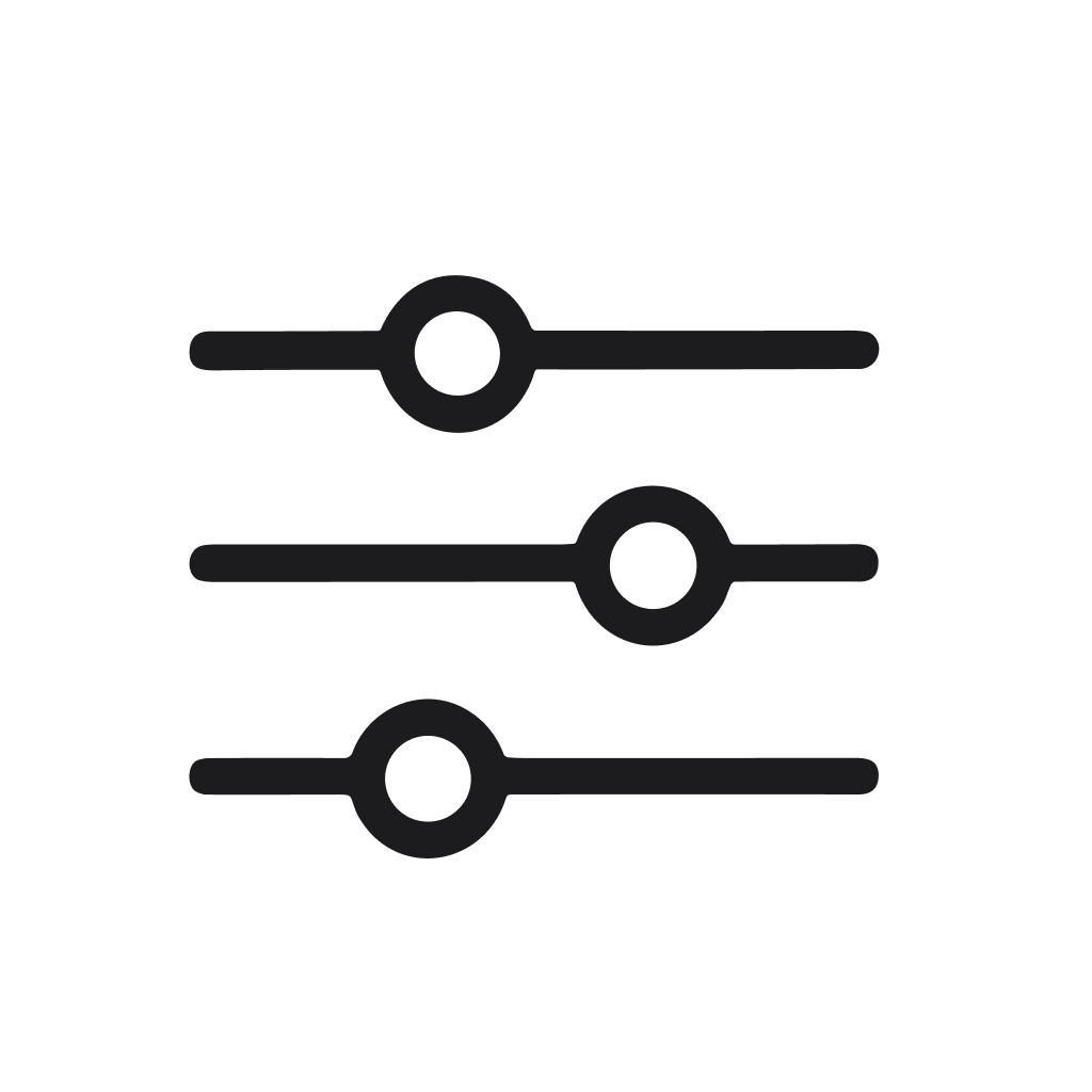 Minimalist Line Art Filter Control Setting Adjustment Interface Icon
