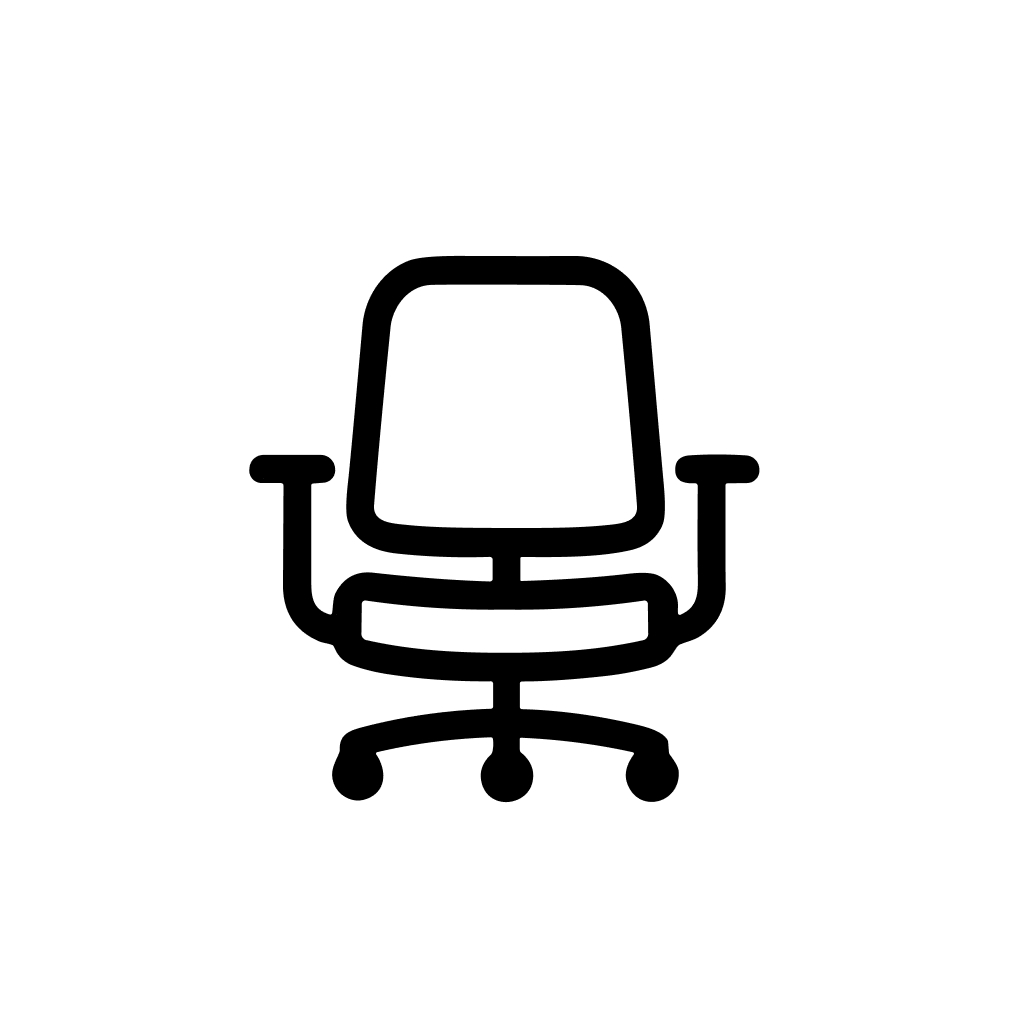 Minimalist Line Drawing Office Chair Furniture Isolated Icon Illustration