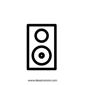 Simple Outline Audio Speaker Sound System Musical Instrument Icon