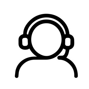 Simple Outline Support Headset Human Face Icon Symbol Graphic