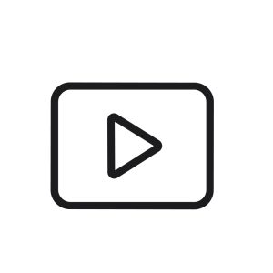 Simple Lineart Play Button with Rounded Rectangle Shape for Interface Icon