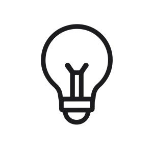 Minimalist Line Art Light Bulb Idea Symbol Shape Icon Graphic