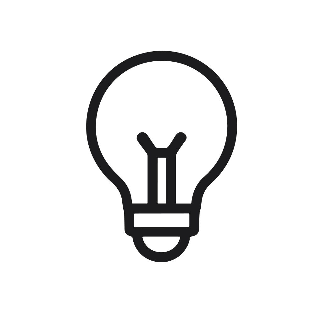 Minimalist Line Art Light Bulb Idea Symbol Shape Icon Graphic
