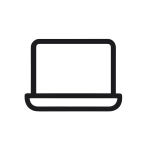 Simple Thin Line Laptop Computer Electronic Device Icon Isolated