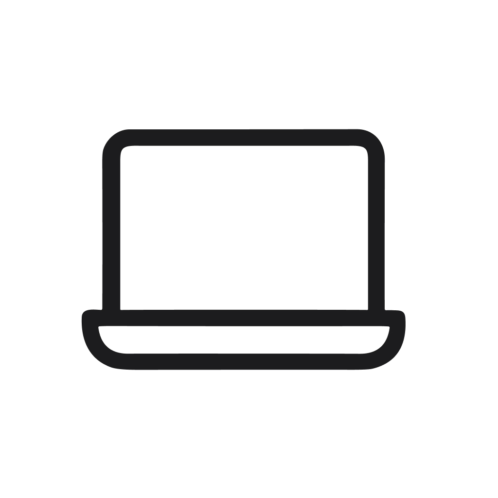 Simple Thin Line Laptop Computer Electronic Device Icon Isolated