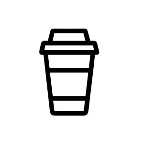 Minimalist Outline Simple Takeaway Coffee Cup Drink Line Icon