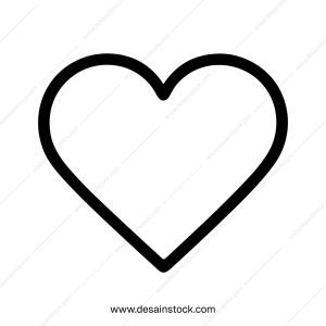 Simple Outline Heart Shape Symbol Graphic Element Isolated Icon