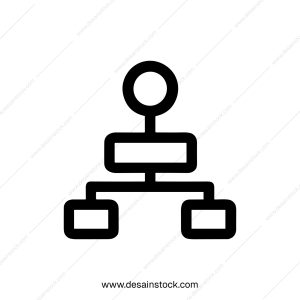 Simple Outline Data Flow Chart Diagram Organization Icon Design