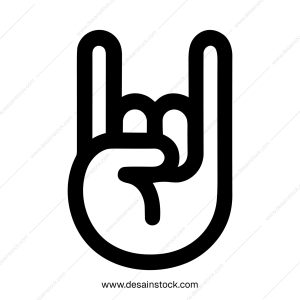 Simple Outline Rock and Roll Hand Gesture Sign Shape Icon