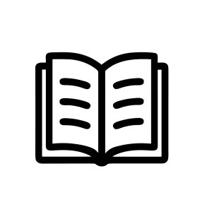 Minimalist Line Open Book Reading Education Knowledge Flat Icon