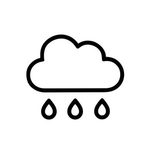 Outline Simple Weather Cloud Rain Drop Element Shape Icon