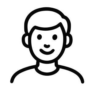 Simple Outline Avatar Man Smiling Face Profile User Interface Icon