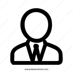 Simple Line Person Avatar with Tie Shape Icon Symbol