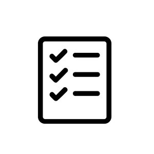 Simple Outline Checklist Document With Check Marks and Lines Icon