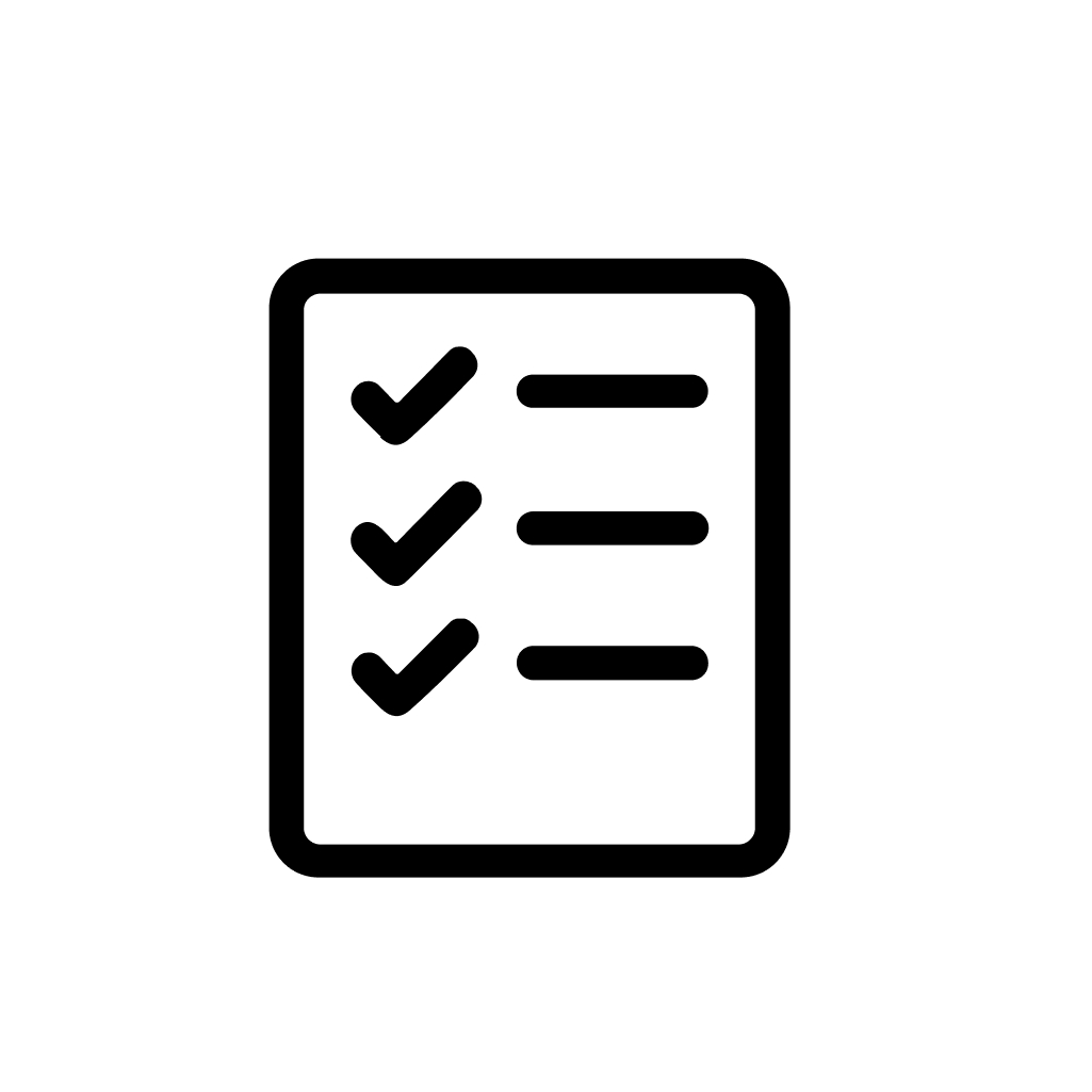 Simple Outline Checklist Document With Check Marks and Lines Icon