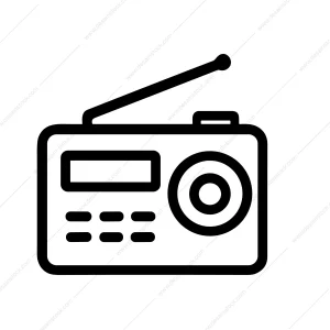 Simple Outline Classic Radio Receiver Broadcasting Communication Device Icon