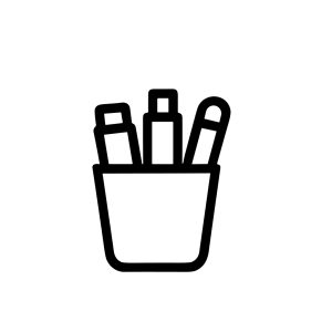 Minimalist Outline Office Supplies Pencil Holder Icon Stationery Element