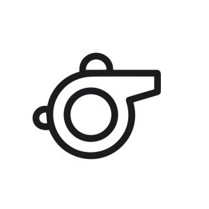 Simple Line Style Whistle Icon Sports Equipment and Referee Accessory