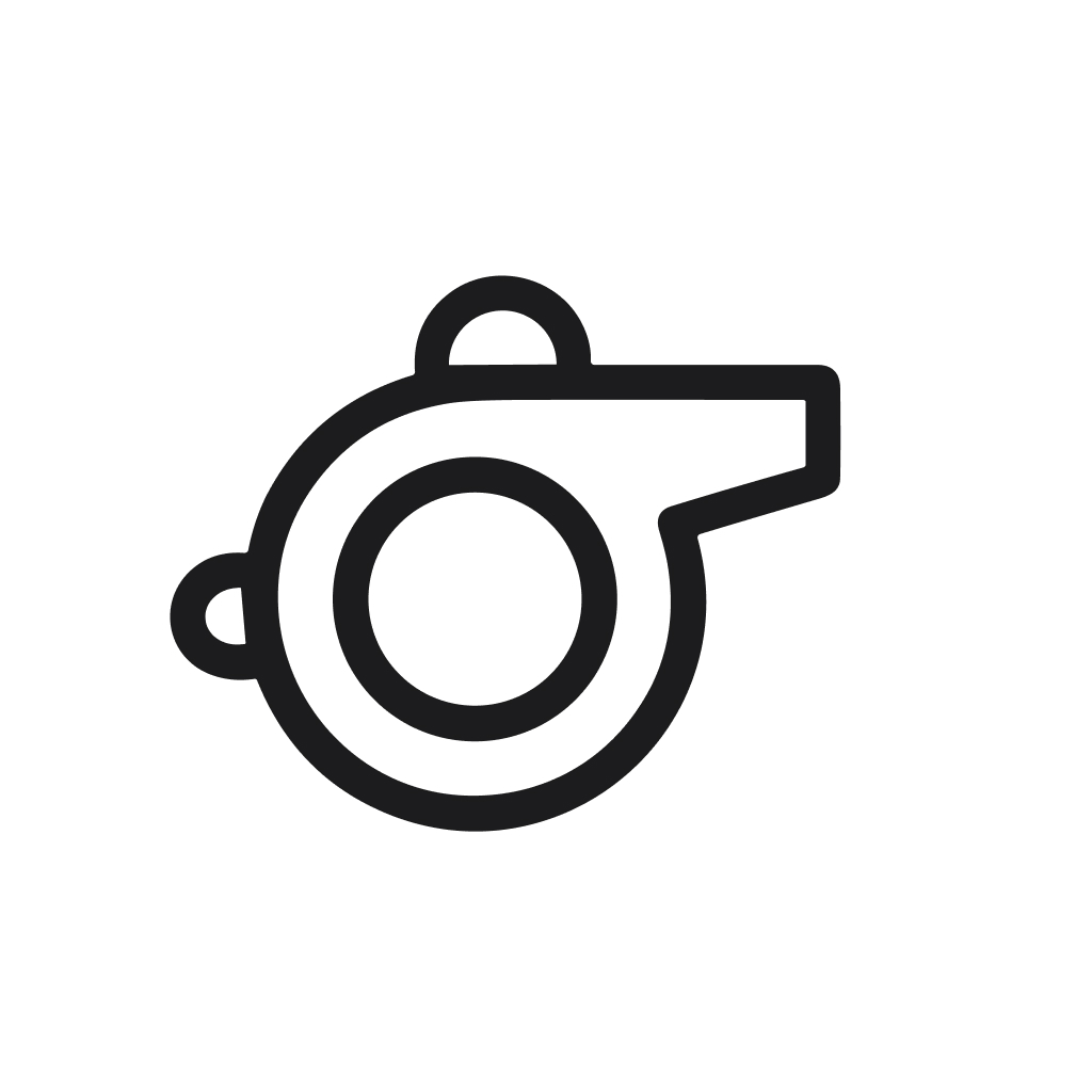Simple Line Style Whistle Icon Sports Equipment and Referee Accessory