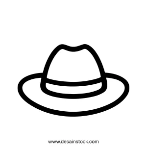Simple Lineart Minimalist Hat Silhouette Outline Fashionable Accessory Symbol