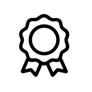 Simple Lineart Rosette Badge Achievement Shape Symbol Graphic Element Icon
