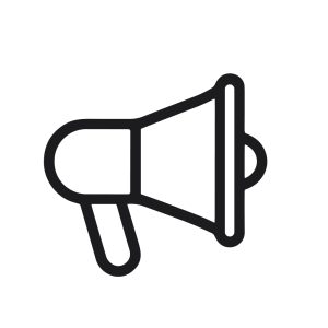 Minimalist Line Art Megaphone Outline Symbol Communication Promotion Icon