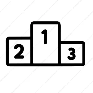 Simple Line Podium Ranking Achievement Minimalist Icon Illustration