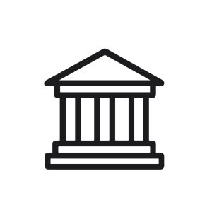 Simple Line Style Detailed Government Building Icon Symbol Illustration