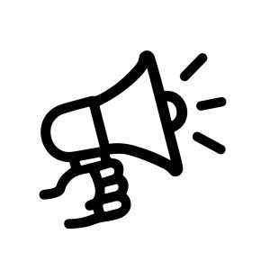 Line Art Hand Holding Megaphone Announce Communication Marketing Icon