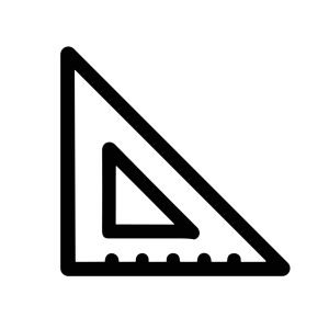 Minimalist Outline Triangle Ruler for Measuring and Drawing Tools Icon