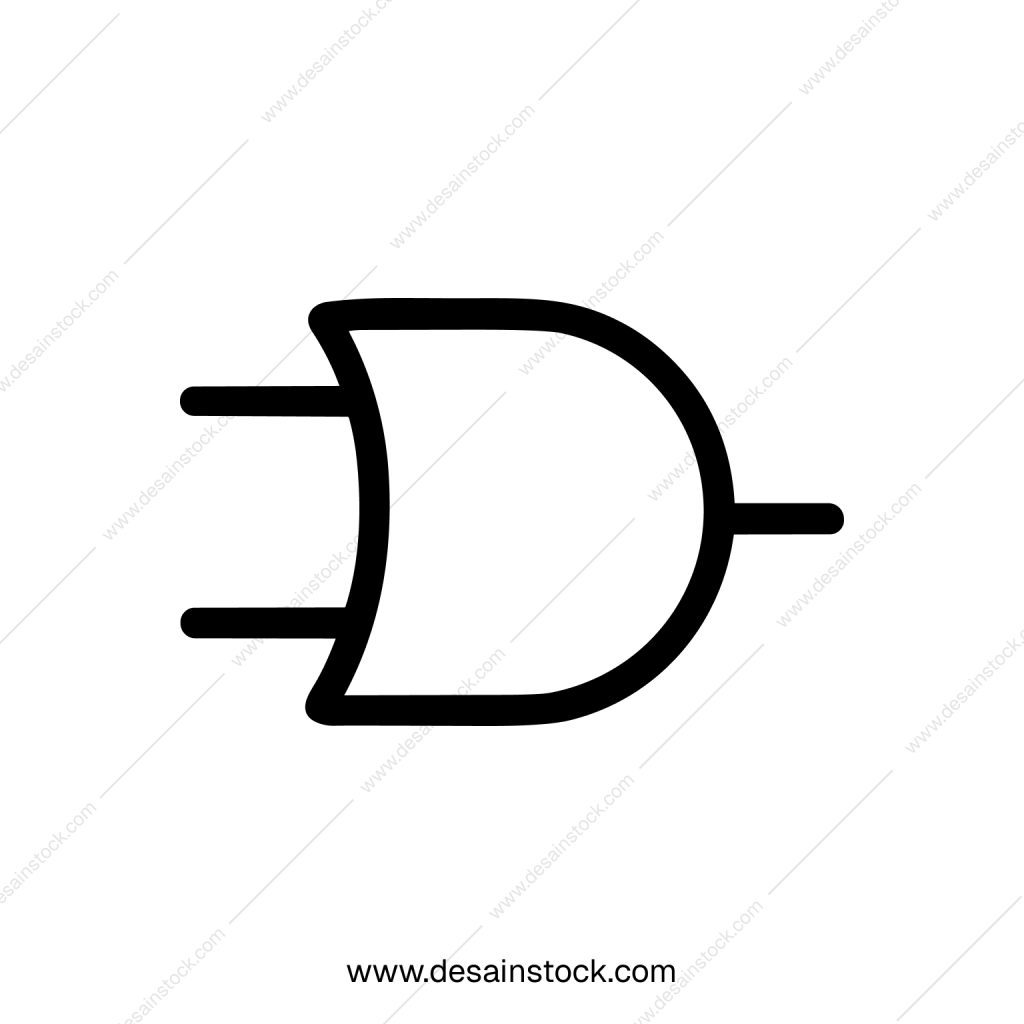 Simple Line Drawing NOR Gate Logic Symbol Electrical Circuit Diagram