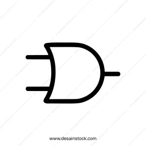 Simple Line Drawing NOR Gate Logic Symbol Electrical Circuit Diagram